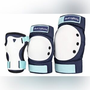 Dark Lightning Youth Knee Pads Elbow Pads Wrist Guards 3 in 1 Protective Gear